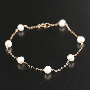 10K Pearl Station Bracelet